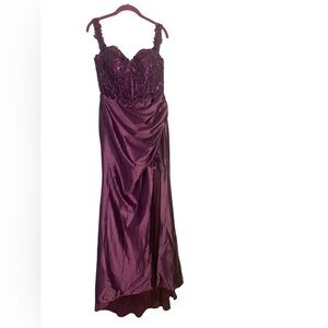 Elegant Purple Sequin Wedding Dress